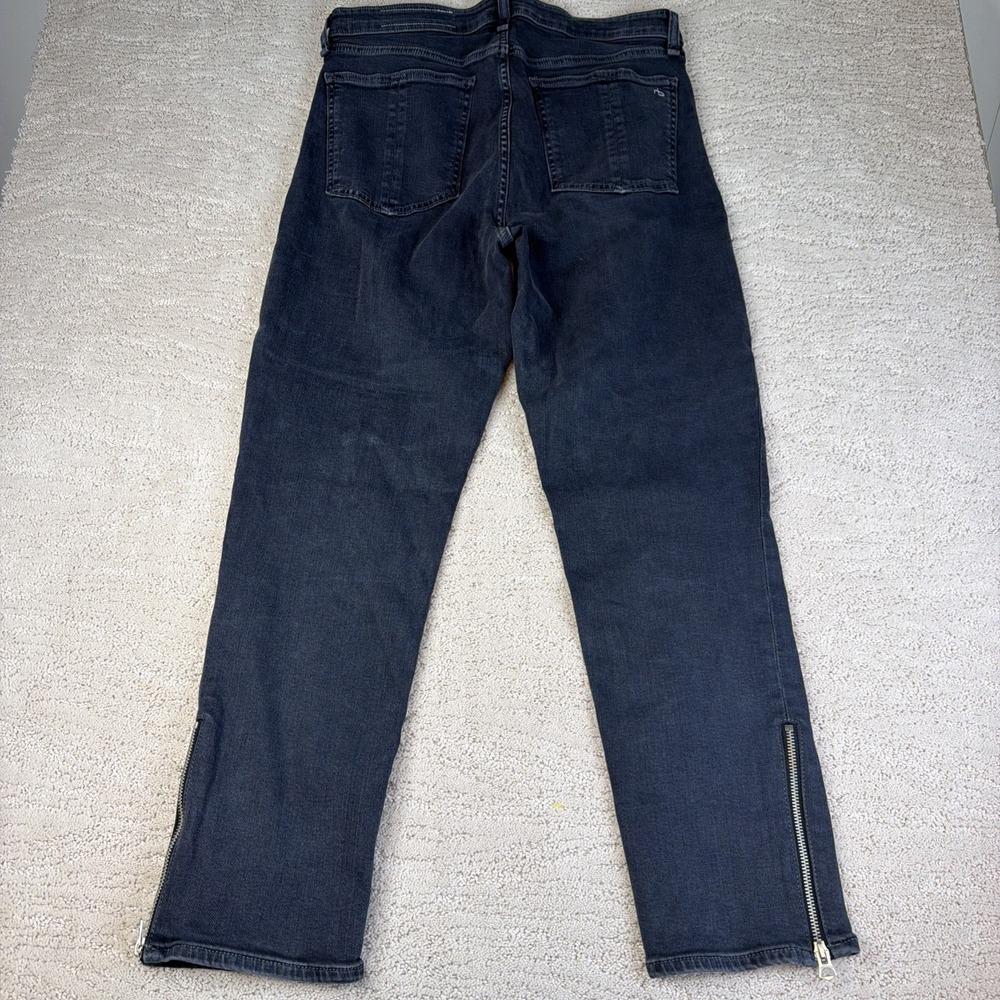 Women's Rag & Bone Size 30 Nina High Rise Ankle Cigar‎ Black Denim Jeans - Picture 8 of 9